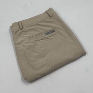 Dunning Golf Mens 35 Khaki Tan Performance Stretch Flat Front Technical Shorts